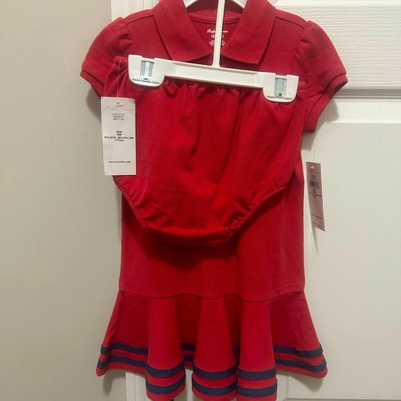 NWT Ralph Lauren red and navy toddler sz.18M 2piece dress set! Great present 🎁 - Picture 15 of 16